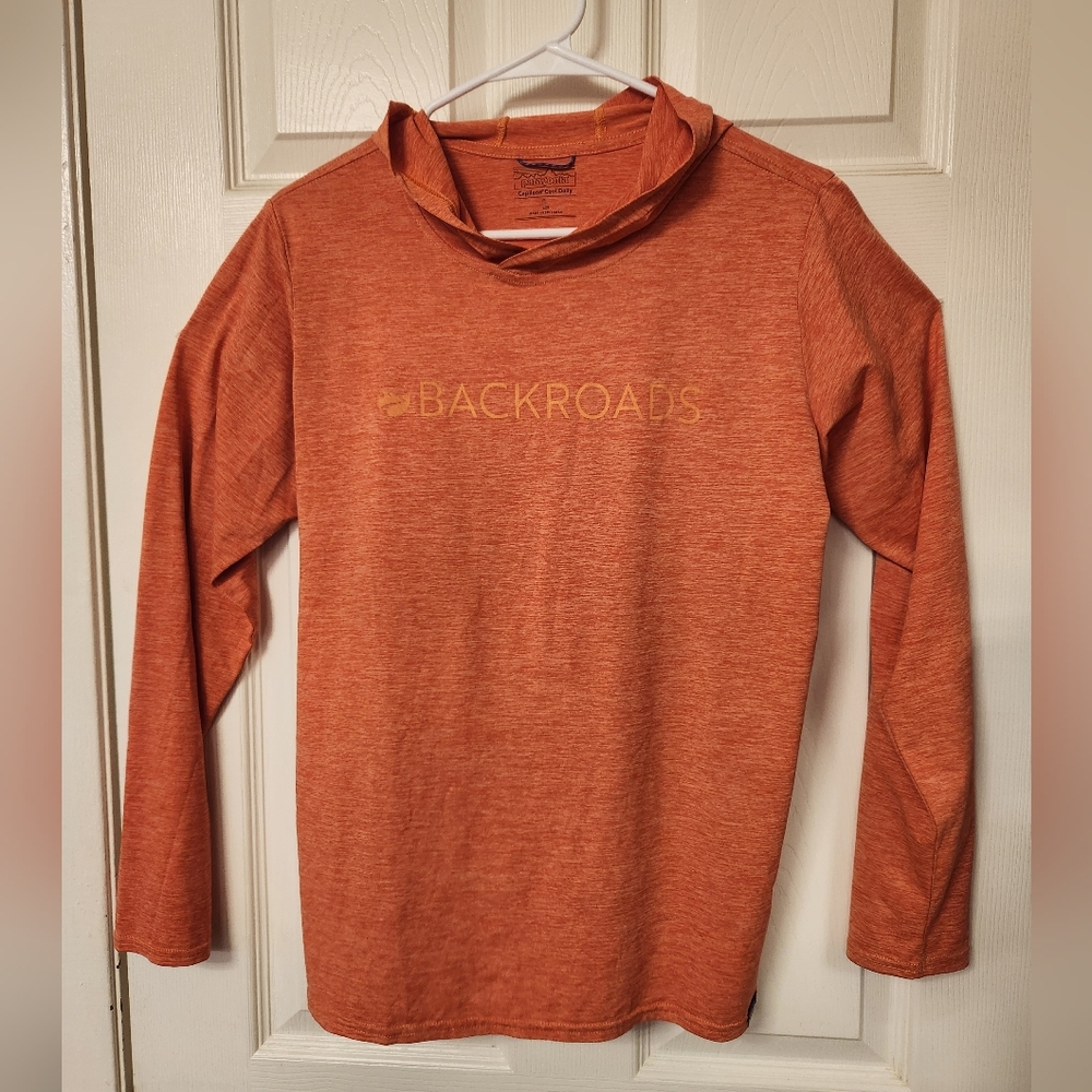 Patagonia Capilene Cool Daily Hooded Long Sleeve Sun Shirt Orange Size L